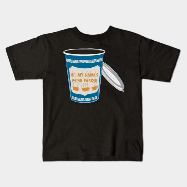 Coffee for Peter Parker Kids T-Shirt by strayheartbja